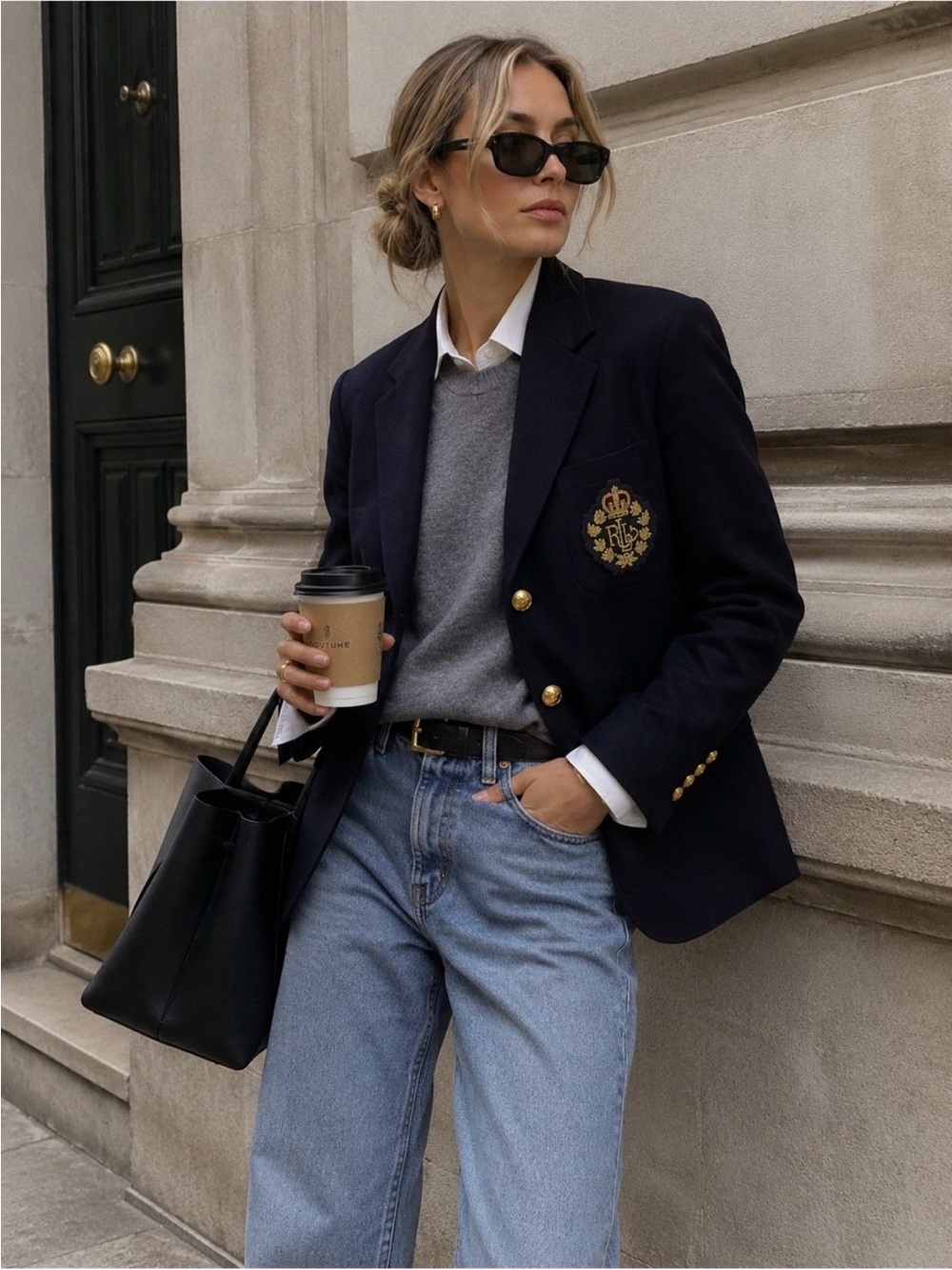 Vintage 90s Lauren Ralph Lauren Wool Blazer 3D Crest Size 14 - ,